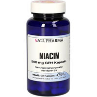 Produktbild von Gall Pharma Niacin 500 mg Kapseln glutenfrei und laktosefrei für Erwachsene