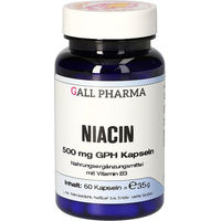 Produktbild von Gall Pharma Niacin 500 mg Kapseln glutenfrei und laktosefrei für Erwachsene