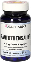 GALL PHARMA Pantothensäure 6 mg Kapseln glutenfrei und laktosefrei 60 Stück – Bild 1 von 2