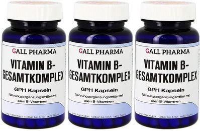 GALL PHARMA Vitamin B-Gesamtkomplex B-Komplex Kapseln glutenfrei und laktosefrei für Erwachsene 120 Kapseln – Bild 1 von 2