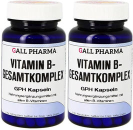 GALL PHARMA Vitamin B-Gesamtkomplex B-Komplex Kapseln glutenfrei und laktosefrei für Erwachsene 120 Kapseln – Bild 1 von 2