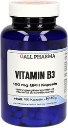 GALL PHARMA Vitamin B3 Niacin 100 mg Kapseln 180 Stück glutenfrei und laktosefrei für Erwachsene – Bild 1 von 2