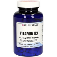 Produktbild von GALL PHARMA Vitamin B3 Niacin 100 mg Kapseln 180 Stück glutenfrei und laktosefrei für Erwachsene