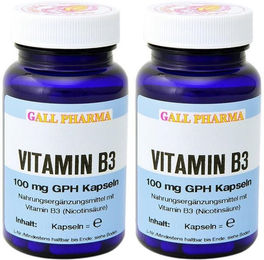 GALL PHARMA Vitamin B3 Niacin 100 mg Kapseln 180 Stück glutenfrei und laktosefrei für Erwachsene – Bild 1 von 1