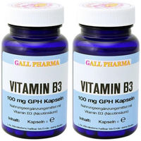 Produktbild von GALL PHARMA Vitamin B3 Niacin 100 mg Kapseln 180 Stück glutenfrei und laktosefrei für Erwachsene