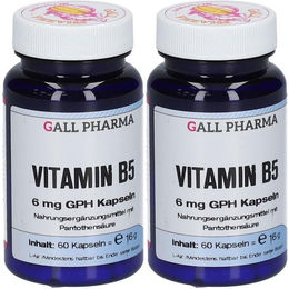 GALL PHARMA Vitamin B5 Pantothensäure 6 mg Kapseln für Erwachsene glutenfrei und laktosefrei 60 Kapseln – Bild 1 von 1