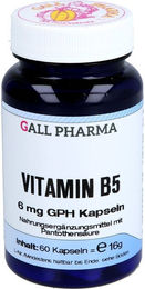 GALL PHARMA Vitamin B5 Pantothensäure 6 mg Kapseln glutenfrei und laktosefrei für Erwachsene 60 Stück – Bild 1 von 2