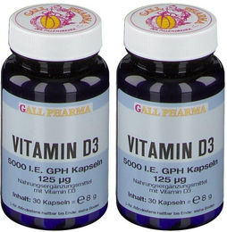 GALL PHARMA Vitamin D3 125 µg 5000 IE Kapseln glutenfrei – Bild 1 von 2