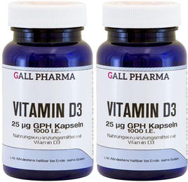 GALL PHARMA Vitamin D3 25µg Kapseln für Erwachsene, Schwangere, Stillende und Senioren 120 Stück – Bild 1 von 1