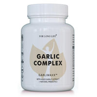 Produktbild von GARLIMAXX Nahrungsergänzungsmittel mit gereiftem Knoblauchextrakt und Ballaststoff-Komplex vegane Kapseln