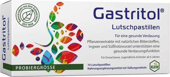 Gastritol Lutschpastillen von Dr. Gustav Klein vegan laktosefrei und glutenfrei – Bild 1 von 2