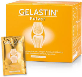GELASTIN Pulver von Sanct Bernhard mit FORTIGEL Collagen-Peptide, Magnesium und Vitaminen, Orange, 30 x 136 g – Bild 1 von 1