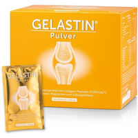 Produktbild von GELASTIN Pulver von Sanct Bernhard mit FORTIGEL Collagen-Peptide, Magnesium und Vitaminen, Orange, 30 x 136 g