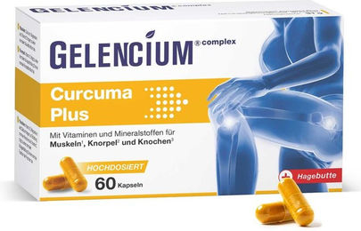GELENCIUM Curcuma Plus mit Vitamin C Kapseln hochdosiert vegetarisch glutenfrei laktosefrei 60 Stück – Bild 1 von 3