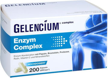 GELENCIUM Enzym Complex hochdosiert mit Bromelain Kapseln vegan glutenfrei laktosefrei 200 Stück – Bild 1 von 2