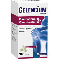 Produktbild von Gelencium Glucosamin Chondroitin hochdosiert mit Vitamin C Kapseln vegan glutenfrei laktosefrei