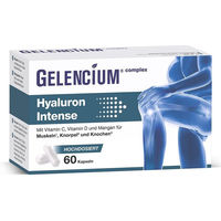 Produktbild von GELENCIUM Hyaluron Intense hochdosiert mit 500 mg Hyaluron und Vitamin C Kapseln vegan 60 Stück