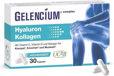 GELENCIUM Hyaluron Kollagen Typ II Kapseln ohne Zusatzstoffe 30 Stück – Bild 1 von 2