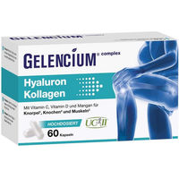 Produktbild von Gelencium Hyaluron Kollagen Typ II mit Vitamin C Kapseln 60 Stück glutenfrei laktosefrei