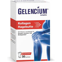 Produktbild von Gelencium Kollagen Hagebutte mit Vitamin C Direkt-Sticks, zuckerfrei und ohne Zusatzstoffe, 30 Stück