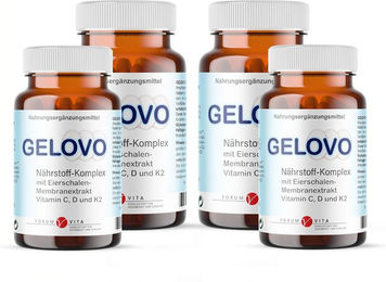 GELOVO Knochen & Knorpel Kapseln mit Glucosamin, Kollagen und Hyaluronsäure, laktosefrei, glutenfrei und ohne Gelatine, 120 Kapseln – Bild 1 von 1