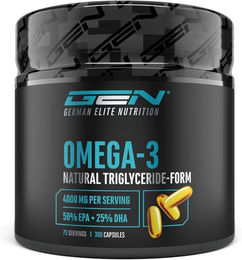 GEN Omega 3 Kapseln ohne Zusatzstoffe für Sportler 3000 mg 300 Stück – Bild 1 von 3