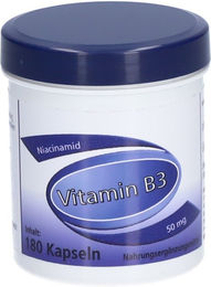 Gerimed Vitamin B3 Niacinamid 50 mg Kapseln 180 Stück vegetarisch laktosefrei glutenfrei – Bild 1 von 2
