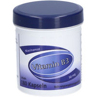 Produktbild von Gerimed Vitamin B3 Niacinamid 50 mg Kapseln 180 Stück vegetarisch laktosefrei glutenfrei