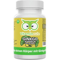 Produktbild von Ginkgo Biloba Kapseln 120 mg 10:1 Extrakt ohne Zusatzstoffe von Vitamineule®