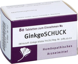 Ginkgoschuck Tabletten laktosefrei 80 Stück von Schuck GmbH Arzneimittelfabrik – Bild 1 von 4