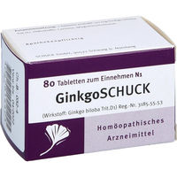 Produktbild von Ginkgoschuck Tabletten laktosefrei 80 Stück von Schuck GmbH Arzneimittelfabrik