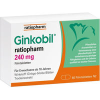 Produktbild von Ginkobil ratiopharm 240 mg Filmtabletten 60 Stück laktosehaltig