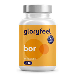 Gloryfeel Bor Tabletten mit 3,5 mg Bor, 400 Stück, vegetarisch, laktosefrei und glutenfrei – Bild 1 von 2