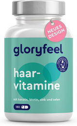 Gloryfeel Haar Vitamine Kapseln mit Biotin, Selen und Zink, 180 Kapseln, glutenfrei und laktosefrei – Bild 1 von 2