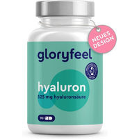 Produktbild von Gloryfeel Hyaluron Kapseln mit 525 mg Hyaluronsäure vegan 90 Kapseln
