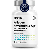Produktbild von Gloryfeel Kollagen mit Coenzym Q10 und Hyaluronsäure sowie Zink, Magnesium, Vitamin B12, D3, A und C - 60 Kapseln