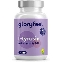 Produktbild von gloryfeel L-Tyrosin mit Niacin und Vitamin B12 Kapseln vegan
