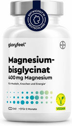 Gloryfeel Magnesium Bisglycinat hochdosiert 400 mg Kapseln 240 Stück ohne Zusatzstoffe für Sportler – Bild 1 von 2