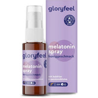 Produktbild von Gloryfeel Melatonin Spray mit Baldrian, Lavendel und Melisse Honiggeschmack