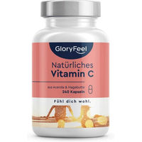 Produktbild von Gloryfeel Vitamin C Kapseln mit Acerola und Hagebutte vegan 1000 mg 240 Stück