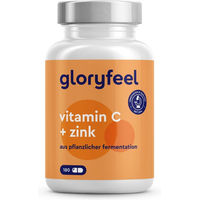 Produktbild von Gloryfeel Vitamin C und Zink Kapseln mit 1000 mg Calciumascorbat vegan und ohne Zusatzstoffe 180 Stück
