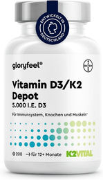 gloryfeel Vitamin D3 K2 K2VITAL 5000 I.E. Tabletten 200 Stück – Bild 1 von 1