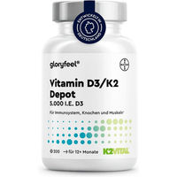 Produktbild von gloryfeel Vitamin D3 K2 K2VITAL 5000 I.E. Tabletten 200 Stück