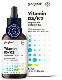 gloryfeel Vitamin D3 und K2 Tropfen mit K2VITAL hochdosiert – Bild 1 von 1