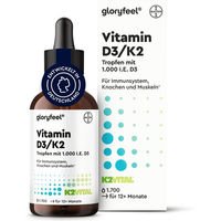 Produktbild von gloryfeel Vitamin D3 und K2 Tropfen mit K2VITAL hochdosiert