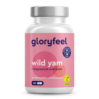 Produktbild von Gloryfeel Wild Yam Mönchspfeffer Frauenmantel mit Magnesium und Eisen 180 Kapseln vegan laktosefrei glutenfrei ohne Gelatine
