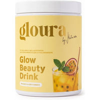 Produktbild von Gloura Glow Beauty Drink Maracuja mit Kollagen, Hyaluron, Biotin und Zink als flüssige Kollagen-Kombi