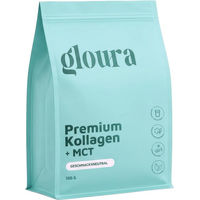 Produktbild von Gloura Premium Kollagen bioaktiv Hydrolysat Pulver mit MCT Typ I & III aus Rind, laktosefrei, glutenfrei und zuckerfrei