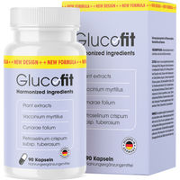 Produktbild von Glucofit Kapseln von Glory Products OÜ mit Pflanzenextrakten, Mineralstoffen und Vitaminen, 90 Kapseln