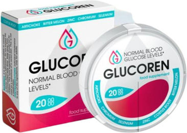Glucoren Nahrungsergänzungsmittel mit Kräuter-Komplex aus Artischocke und Bittermelone sowie Chrom, Zink und Selen, 20 Kapseln, alkoholfrei – Bild 1 von 2